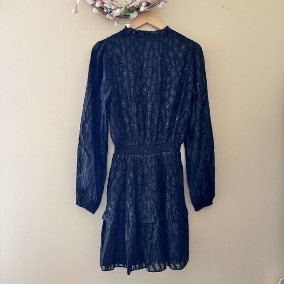 Lilly Pulitzer Avelynn Silk Dress Black Onyx Seeing Spots Metallic sz 8 NWT $258 - Picture 3 of 10